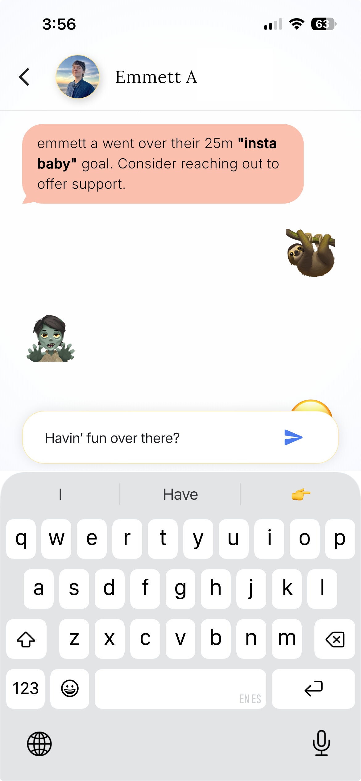Soberphone supporter chat