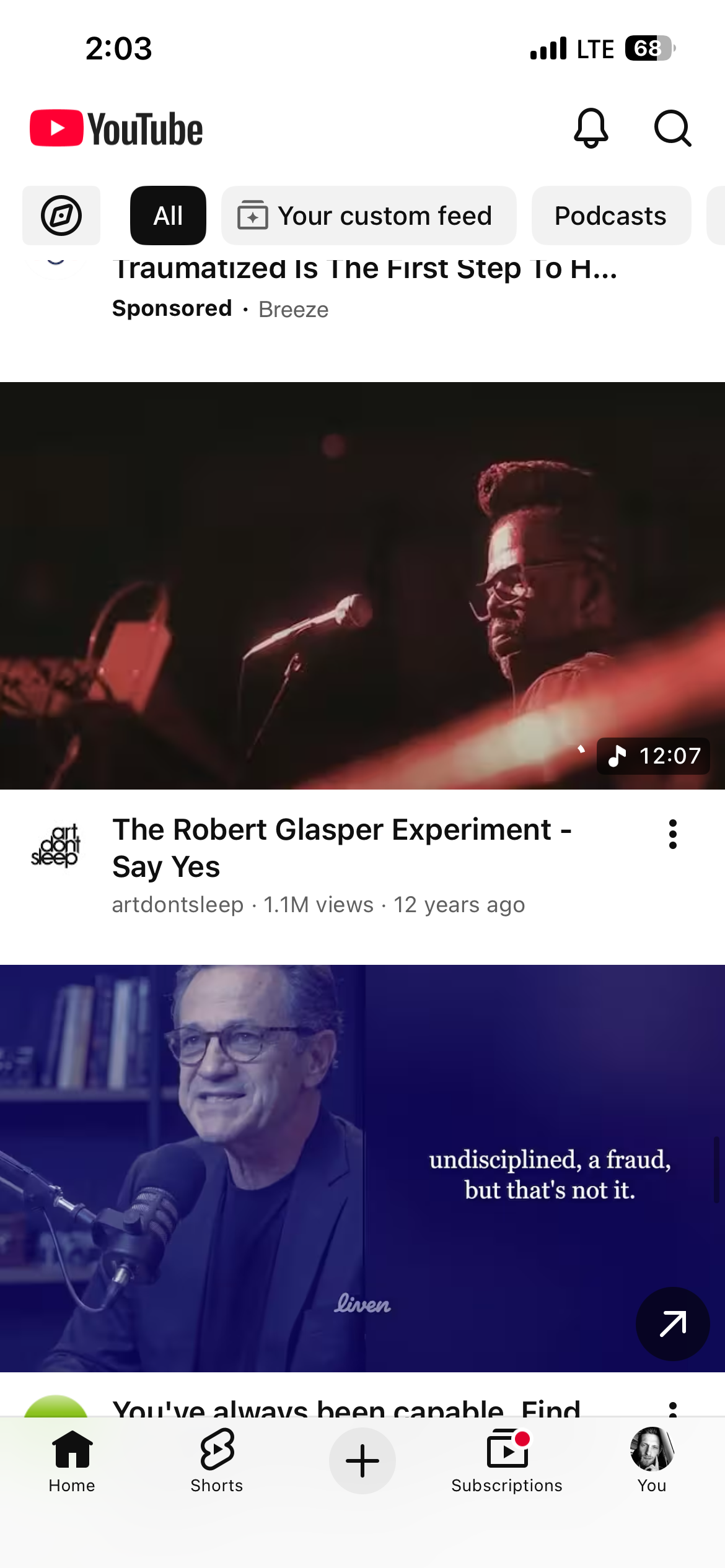 YouTube open after intentional unlock
